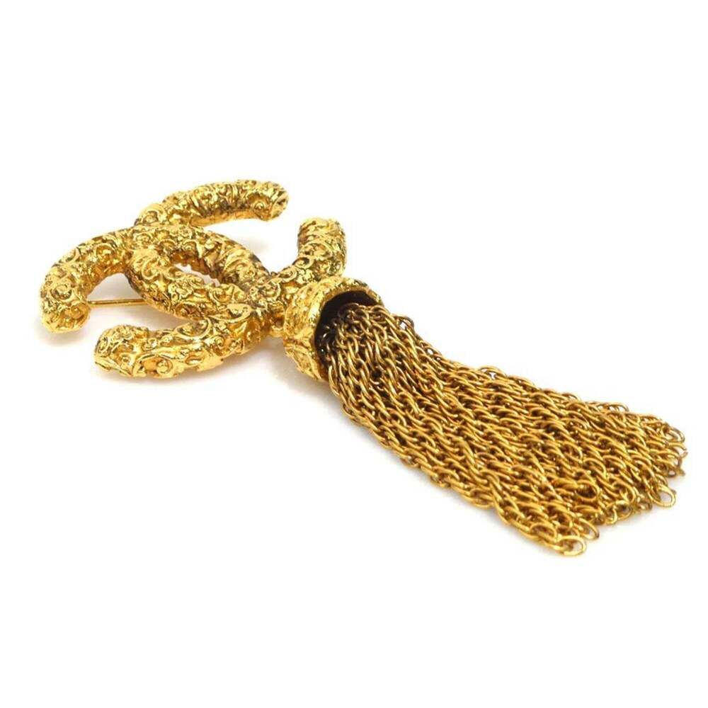 CHANEL Gold Logo Brooch - Picture 2 of 10